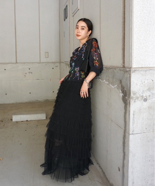 セール】MEDI DECALCOMANIA CHIFFON BLOUSE（シャツ/ブラウス