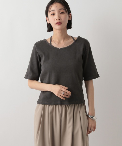 セール】ピグメントネックリボン5S 452589（Tシャツ/カットソー