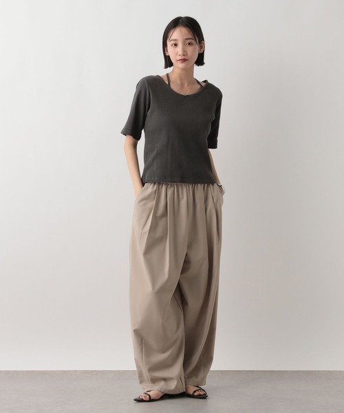 LOWRYS FARM（ローリーズファーム）の「ピグメントネックリボン５Ｓ　 452589（Tシャツ/カットソー・レディース・アイボリー/チャコールグレー/ブルー・FREE）」の8枚目の写真