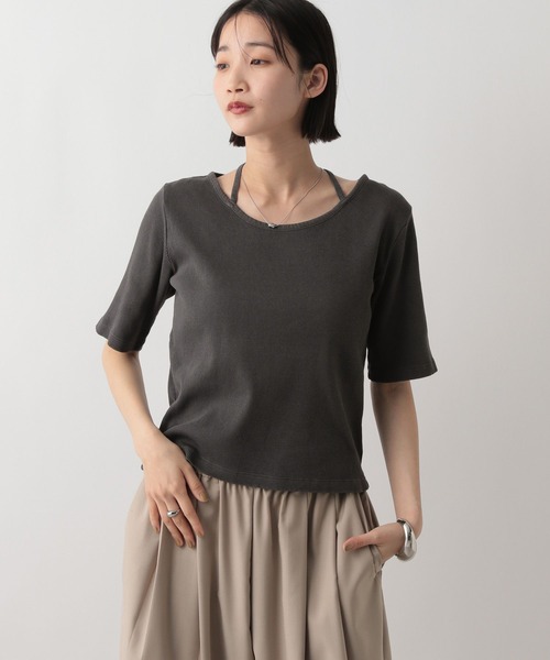 セール】ピグメントネックリボン5S 452589（Tシャツ/カットソー