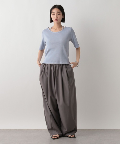 LOWRYS FARM（ローリーズファーム）の「ピグメントネックリボン５Ｓ　 452589（Tシャツ/カットソー・レディース・アイボリー/チャコールグレー/ブルー・FREE）」の14枚目の写真