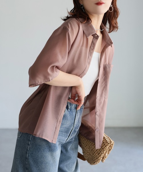 BURBERRYS◆半袖ブラウス/40/ポリエステル/BLU/無地/Fj39-578 BURBERRYS(バーバリーズ) / 半袖ブラウス/40/ポリエステル/BLU