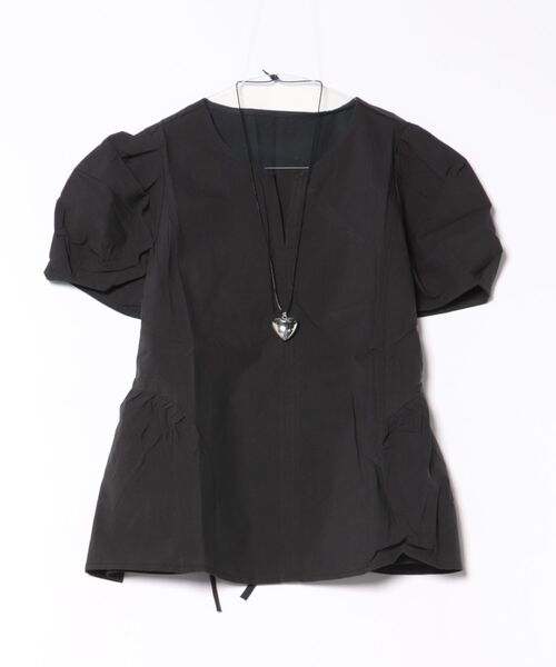 Lace Ladies(レースレディース)の「スキッパーネック ペプラム 半袖 タック ハートネックレス ブラウス(シャツ/ブラウス・レディース・イエロー/ブルー/ホワイト/ブラック・FREE)」の22枚目の写真