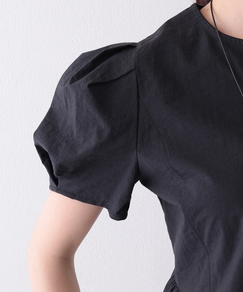 Lace Ladies(レースレディース)の「スキッパーネック ペプラム 半袖 タック ハートネックレス ブラウス(シャツ/ブラウス・レディース・イエロー/ブルー/ホワイト/ブラック・FREE)」の12枚目の写真