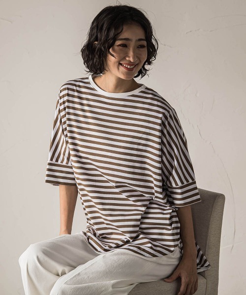 la.f…(ラエフ)の「【biyori】ビッグシルエットTシャツ≪手洗い可能≫(Tシャツ/カットソー・レディース・ブラック系その他/イエロー/ダークベージュ/ホワイト/ブラック・9号)」の5枚目の写真