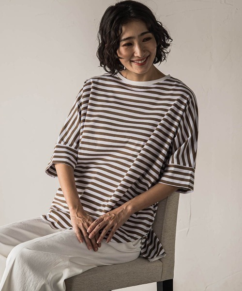 la.f…(ラエフ)の「【biyori】ビッグシルエットTシャツ≪手洗い可能≫(Tシャツ/カットソー・レディース・ブラック系その他/イエロー/ダークベージュ/ホワイト/ブラック・9号)」の22枚目の写真