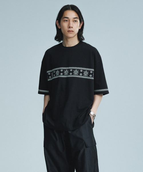 クロスステッチ ボックスシルエット Tシャツ（Tシャツ