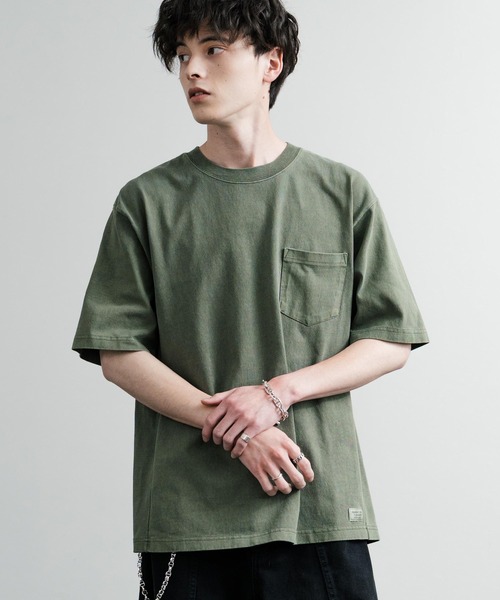 KRIFF MAYER(クリフメイヤー)の「KRIFF MAYER クリフメイヤー ヘビーウエイトピグメント加工クルーネック半袖Tシャツ 2455802(Tシャツ/カットソー・メンズ・レッド/ネイビー/マスタード/チャコールグレー/グレー/オフホワイト/ブルーグリーン/カーキ・XL/L/M)」の4枚目の写真
