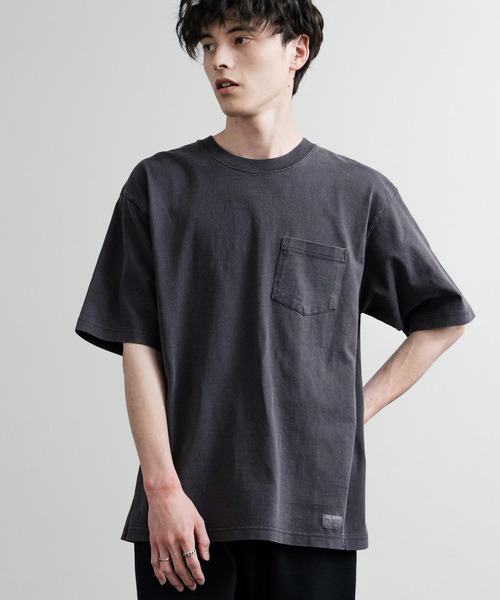 KRIFF MAYER(クリフメイヤー)の「KRIFF MAYER クリフメイヤー ヘビーウエイトピグメント加工クルーネック半袖Tシャツ 2455802(Tシャツ/カットソー・メンズ・レッド/ネイビー/マスタード/チャコールグレー/グレー/オフホワイト/ブルーグリーン/カーキ・XL/L/M)」の1枚目の写真