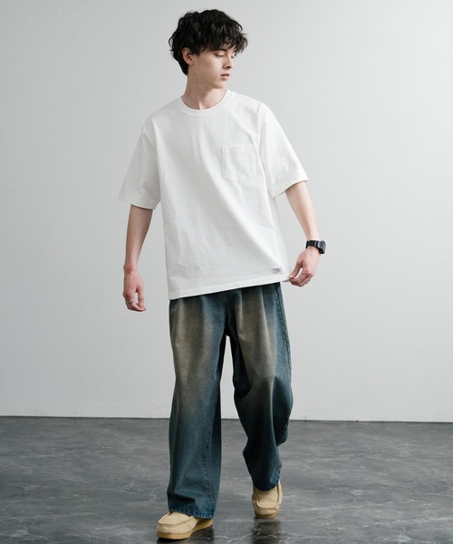 KRIFF MAYER(クリフメイヤー)の「KRIFF MAYER クリフメイヤー ヘビーウエイトピグメント加工クルーネック半袖Tシャツ 2455802(Tシャツ/カットソー・メンズ・レッド/ネイビー/マスタード/チャコールグレー/グレー/オフホワイト/ブルーグリーン/カーキ・XL/L/M)」の11枚目の写真