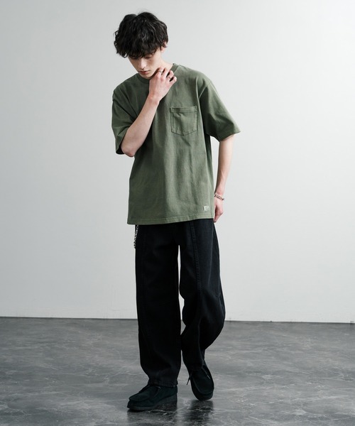 KRIFF MAYER(クリフメイヤー)の「KRIFF MAYER クリフメイヤー ヘビーウエイトピグメント加工クルーネック半袖Tシャツ 2455802(Tシャツ/カットソー・メンズ・レッド/ネイビー/マスタード/チャコールグレー/グレー/オフホワイト/ブルーグリーン/カーキ・XL/L/M)」の20枚目の写真
