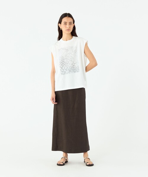 MACPHEE(マカフィー)の「フォトプリント ノースリーブTシャツ(Tシャツ/カットソー・レディース・グレー系その他・S)」の2枚目の写真