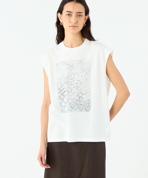 MACPHEE(マカフィー)の「フォトプリント ノースリーブTシャツ(Tシャツ/カットソー・レディース・グレー系その他・S)」の3枚目の写真