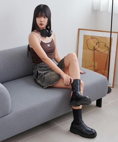 WEGO（ウィゴー）の「WEGO/ワンポイント刺繍キャミ（キャミソール・レディース・ホワイト/ブラウン・FREE）」の7枚目の写真