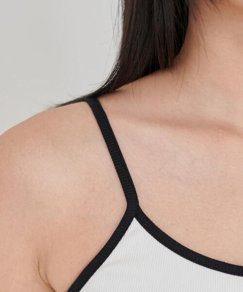 WEGO（ウィゴー）の「WEGO/ワンポイント刺繍キャミ（キャミソール・レディース・ホワイト/ブラウン・FREE）」の8枚目の写真