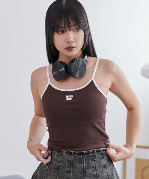 WEGO（ウィゴー）の「WEGO/ワンポイント刺繍キャミ（キャミソール・レディース・ホワイト/ブラウン・FREE）」の22枚目の写真