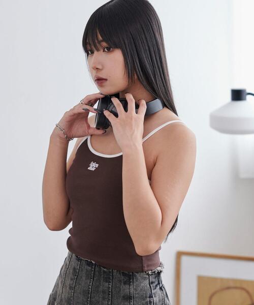 WEGO（ウィゴー）の「WEGO/ワンポイント刺繍キャミ（キャミソール・レディース・ホワイト/ブラウン・FREE）」の16枚目の写真