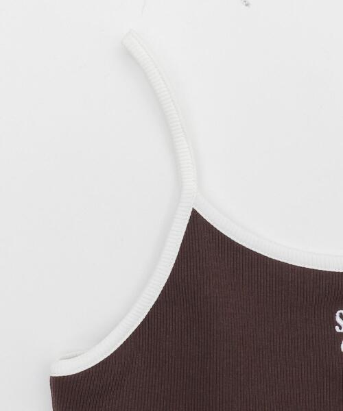WEGO（ウィゴー）の「WEGO/ワンポイント刺繍キャミ（キャミソール・レディース・ホワイト/ブラウン・FREE）」の10枚目の写真