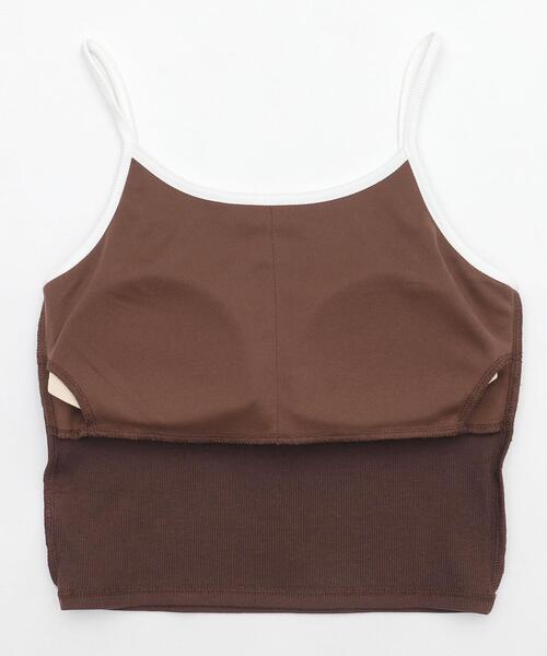 WEGO（ウィゴー）の「WEGO/ワンポイント刺繍キャミ（キャミソール・レディース・ホワイト/ブラウン・FREE）」の14枚目の写真