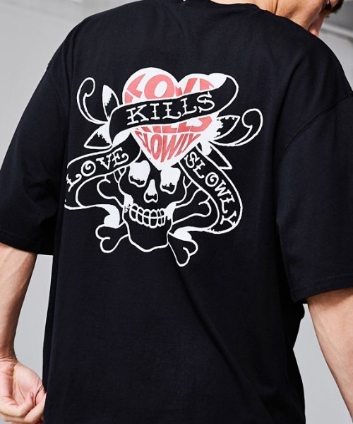 Ed Hardy（エドハーディー）の「『ED HARDY/エドハーディー』クルーネック スカルハート半袖Tシャツ（Tシャツ/カットソー・メンズ・ブラック/ホワイト・L/M）」の2枚目の写真