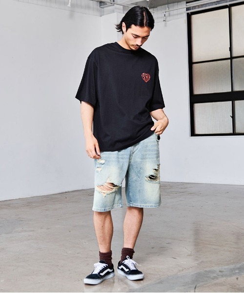 Ed Hardy（エドハーディー）の「『ED HARDY/エドハーディー』クルーネック スカルハート半袖Tシャツ（Tシャツ/カットソー・メンズ・ブラック/ホワイト・L/M）」の5枚目の写真