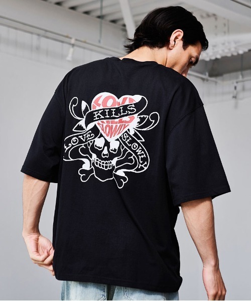 Ed Hardy（エドハーディー）の「『ED HARDY/エドハーディー』クルーネック スカルハート半袖Tシャツ（Tシャツ/カットソー・メンズ・ブラック/ホワイト・L/M）」の7枚目の写真
