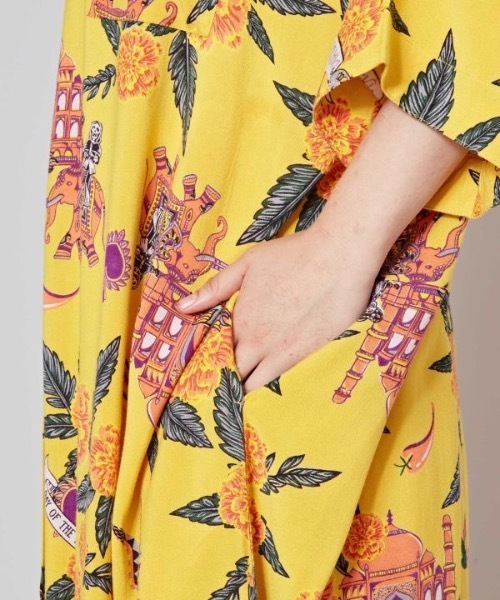 チャイハネ（チャイハネ）の「【チャイハネ】アロティラシャツワンピース（シャツワンピース・レディース・ブラック/ホワイト/イエロー・FREE）」の8枚目の写真