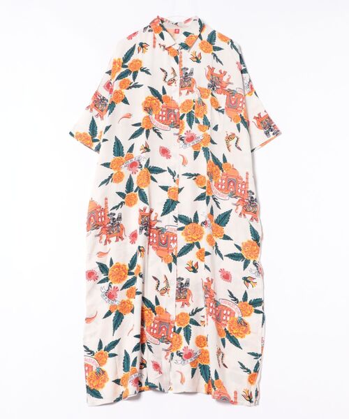 チャイハネ（チャイハネ）の「【チャイハネ】アロティラシャツワンピース（シャツワンピース・レディース・ブラック/ホワイト/イエロー・FREE）」の10枚目の写真