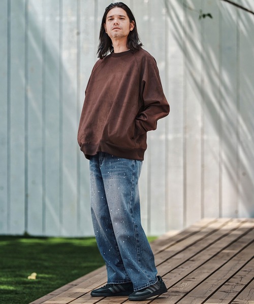 CAMBIO（カンビオ）の「mp13798- Paint Splash Denim Wide Straight Pants ワイドストレートデニムパンツ（デニムパンツ・メンズ・インディゴブルー/ブラック・S/M/L）」の12枚目の写真