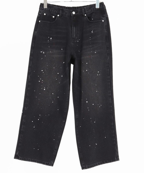 CAMBIO（カンビオ）の「mp13798- Paint Splash Denim Wide Straight Pants ワイドストレートデニムパンツ（デニムパンツ・メンズ・インディゴブルー/ブラック・S/M/L）」の15枚目の写真