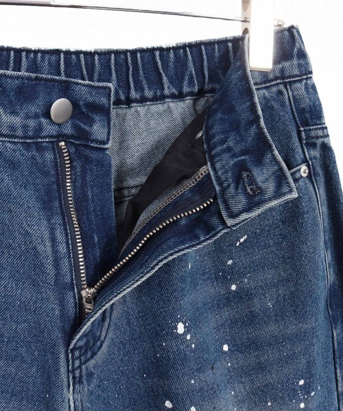CAMBIO（カンビオ）の「mp13798- Paint Splash Denim Wide Straight Pants ワイドストレートデニムパンツ（デニムパンツ・メンズ・インディゴブルー/ブラック・S/M/L）」の20枚目の写真