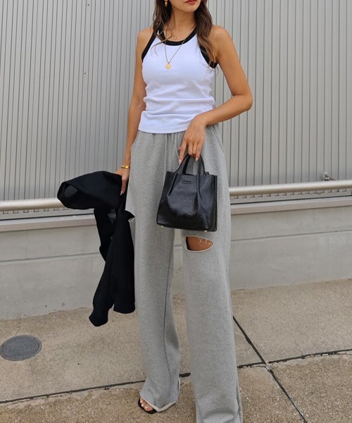 esutoreja（エストレジャ）の「バイカラータンクトップ（タンクトップ・レディース・ホワイト/ブラウン/ベージュ/ブラック・FREE）」の9枚目の写真