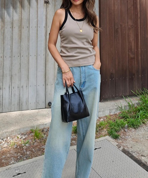 esutoreja（エストレジャ）の「バイカラータンクトップ（タンクトップ・レディース・ホワイト/ブラウン/ベージュ/ブラック・FREE）」の12枚目の写真