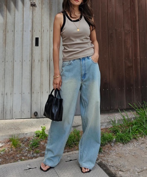 esutoreja（エストレジャ）の「バイカラータンクトップ（タンクトップ・レディース・ホワイト/ブラウン/ベージュ/ブラック・FREE）」の13枚目の写真