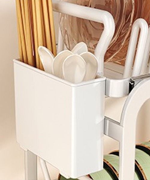 aimoha（アイモハ）の「スライド式水切りラック（キッチン収納・レディース・ホワイト・MEDIUM/LARGE）」の7枚目の写真