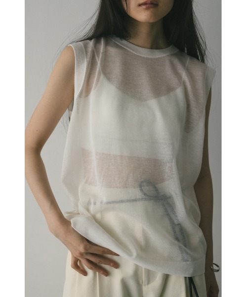 【ファッション好きが選ぶ人気ブランドランキング】 ウォッシャブルリネンニットタンク（タンクトップ）｜STYLEMIXER トップス