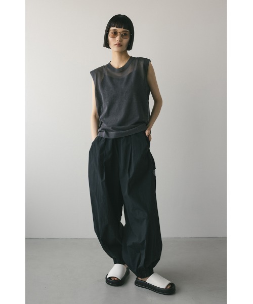 タンクトップ ノースリーブ ウォッシャブルリネンニットタンク レディース STYLEMIXER タンクトップ ノースリーブ ウォッシャブルリネン