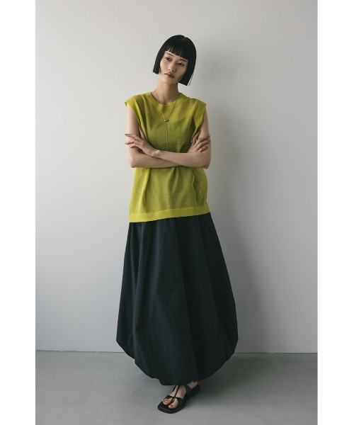 STYLEMIXER（スタイルミキサー）の「ウォッシャブルリネンニットタンク（タンクトップ・レディース・ホワイト/ライム/グレー/ブラック・FREE）」の15枚目の写真