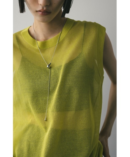 STYLEMIXER（スタイルミキサー）の「ウォッシャブルリネンニットタンク（タンクトップ・レディース・ホワイト/ライム/グレー/ブラック・FREE）」の8枚目の写真