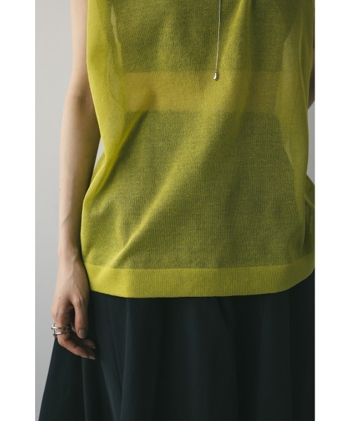 STYLEMIXER（スタイルミキサー）の「ウォッシャブルリネンニットタンク（タンクトップ・レディース・ホワイト/ライム/グレー/ブラック・FREE）」の7枚目の写真