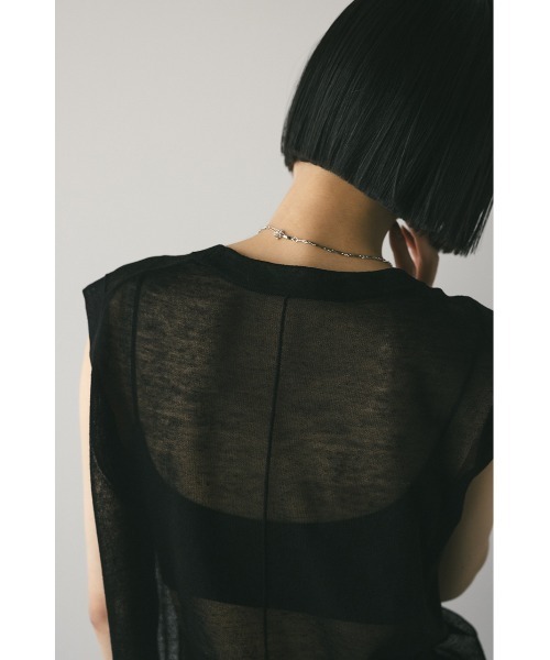 STYLEMIXER（スタイルミキサー）の「ウォッシャブルリネンニットタンク（タンクトップ・レディース・ホワイト/ライム/グレー/ブラック・FREE）」の17枚目の写真