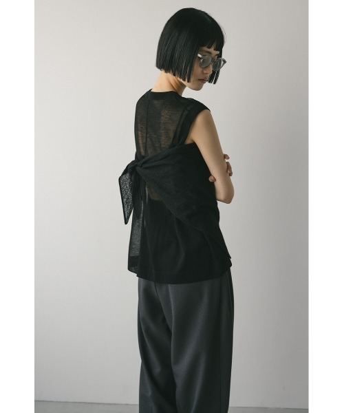 STYLEMIXER（スタイルミキサー）の「ウォッシャブルリネンニットタンク（タンクトップ・レディース・ホワイト/ライム/グレー/ブラック・FREE）」の20枚目の写真