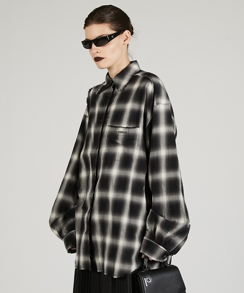 トップス PRANK PROJECT Hooded Check Shirt PRANK PROJECT（プランクプロジェクト）の「フーデッドチェック