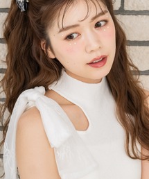 ショルダーリボンノースリブニット