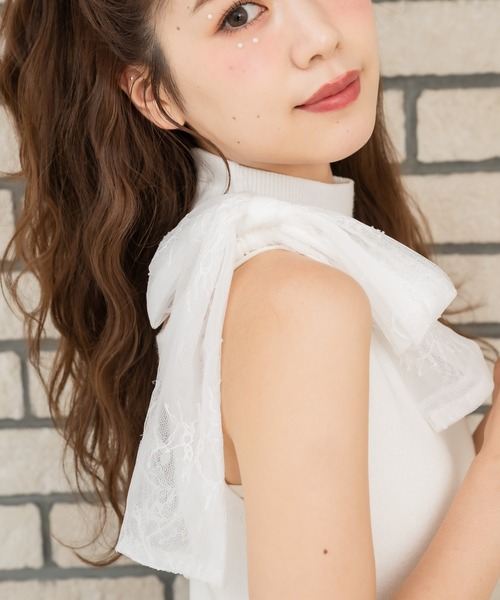 ROJITA（ロジータ）の「ショルダーリボンノースリブニット（ニット/セーター・レディース・ホワイト/アイボリー/ブラック・FREE）」の13枚目の写真
