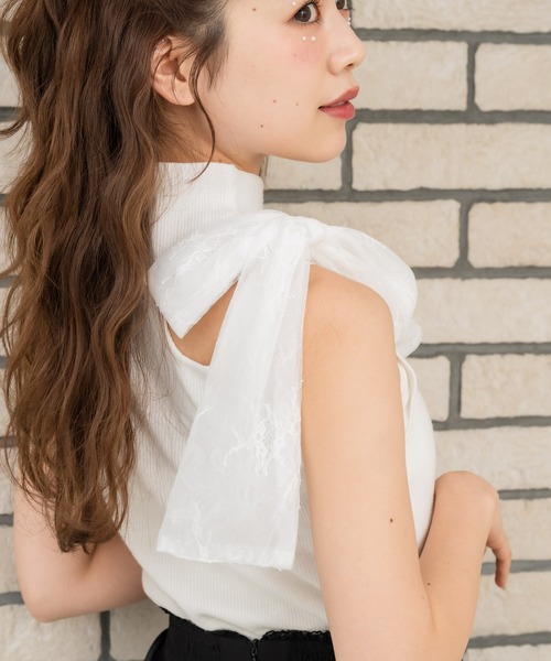 ROJITA（ロジータ）の「ショルダーリボンノースリブニット（ニット/セーター・レディース・ホワイト/アイボリー/ブラック・FREE）」の15枚目の写真