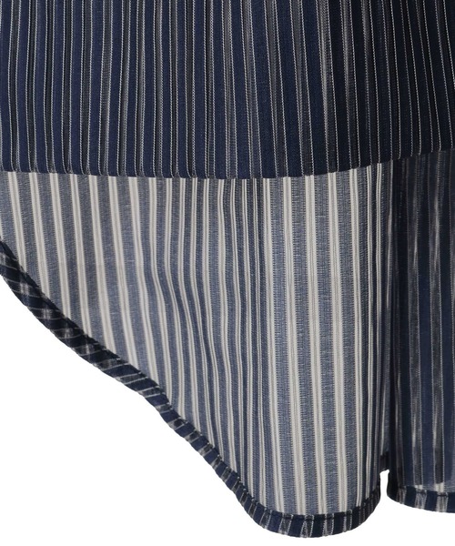 CONVERSE TOKYO（コンバーストウキョウ）の「【HL】SHEER STRIPE BOXY SHIRT（シャツ/ブラウス・レディース・オフホワイト/ブラック/ネイビー・FREE）」の10枚目の写真