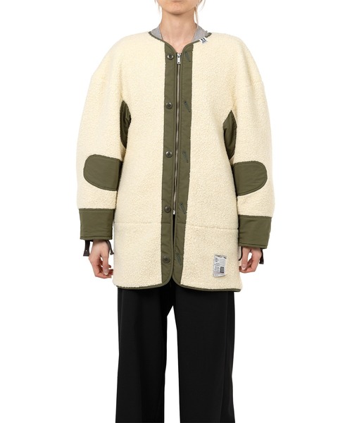 Maison MIHARA YASUHIRO（メゾンミハラヤスヒロ）の「Liner Boa Jacket（その他アウター・レディース・ブラック/ホワイト・FREE）」の4枚目の写真