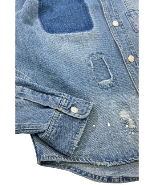 BIG MIKE（ビッグマイク）の「BIG MIKE ビックマイク / 長袖 リメイク デニムシャツ / 102525341（シャツ/ブラウス・メンズ・ブルー・MEDIUM/LARGE/X-LARGE）」の9枚目の写真