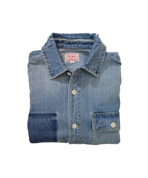 BIG MIKE（ビッグマイク）の「BIG MIKE ビックマイク / 長袖 リメイク デニムシャツ / 102525341（シャツ/ブラウス・メンズ・ブルー・MEDIUM/LARGE/X-LARGE）」の11枚目の写真